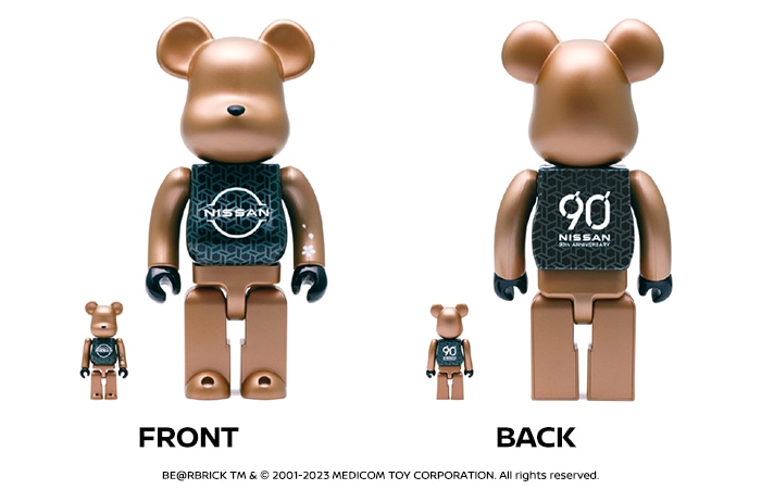 NISSAN 90th ANNIVERSARY BE@RBRICK FRONT BACK