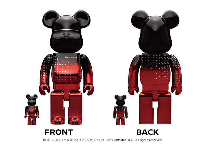 2025年 限定デザイン NISSAN BE@RBRICK “Sakura at Japanese Dawn 暁の桜” 100% & 400% FRONT BACK