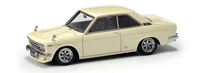 Datsun Bluebird Coupe (KP510) White RonshanType-Wheel