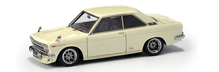 Datsun Bluebird Coupe (KP510) White Hayashi-Wheel