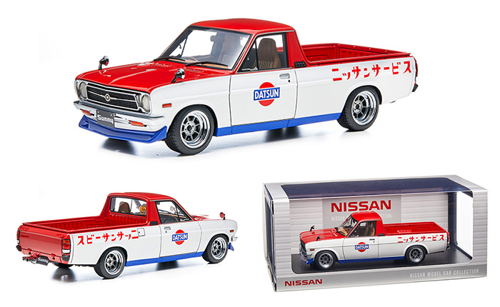 Nissan Sunny Truck Long (B121) Red/White 1/18
